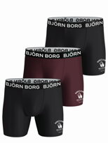 BOXERKY BJÖRN BORG X3 | BLACK+BURGUNDY +BLACK